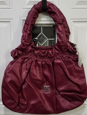 NWT Yima Texas A&M University Officially Licensed Ruched Shoulder Bag